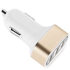 3.0A Car Charger Adapter 3 USB Port Cigarette Lighter USB Charger Universal Fast Charging U07 for Samsung Galaxy M62 4G Gold