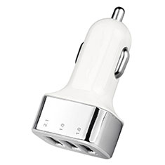 3.0A Car Charger Adapter 3 USB Port Cigarette Lighter USB Charger Universal Fast Charging U09 for Oppo A55 4G Silver