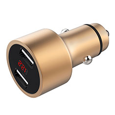 3.1A Car Charger Adapter Dual USB Twin Port Cigarette Lighter USB Charger Universal Fast Charging for Samsung Galaxy S4 Zoom Gold