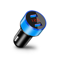 3.1A Car Charger Adapter Dual USB Twin Port Cigarette Lighter USB Charger Universal Fast Charging K03 for Xiaomi Redmi Note 11 Pro 5G Blue