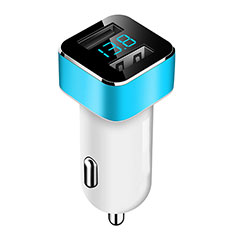 3.1A Car Charger Adapter Dual USB Twin Port Cigarette Lighter USB Charger Universal Fast Charging for Samsung Galaxy A15 4G Sky Blue