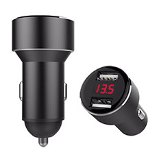 3.4A Car Charger Adapter Dual USB Twin Port Cigarette Lighter USB Charger Universal Fast Charging K04 for Huawei Honor Play 8C Black