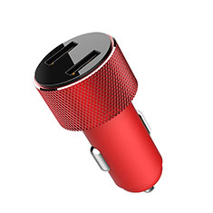 3.4A Car Charger Adapter Dual USB Twin Port Cigarette Lighter USB Charger Universal Fast Charging K05 Red