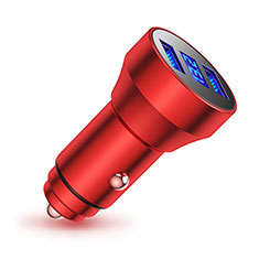 3.4A Car Charger Adapter Dual USB Twin Port Cigarette Lighter USB Charger Universal Fast Charging K06 Red