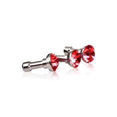 3.5mm Anti Dust Cap Earphone Jack Plug Cover Protector Plugy Stopper Universal D01 for Sony Xperia Ace II SO-41B Red