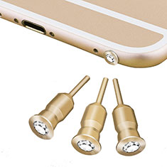 3.5mm Anti Dust Cap Earphone Jack Plug Cover Protector Plugy Stopper Universal D02 for Sony Xperia Ace II SO-41B Gold