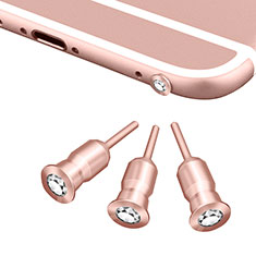 3.5mm Anti Dust Cap Earphone Jack Plug Cover Protector Plugy Stopper Universal D02 for Samsung Galaxy A01 Core Rose Gold