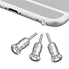 3.5mm Anti Dust Cap Earphone Jack Plug Cover Protector Plugy Stopper Universal D02 for Samsung Galaxy Grand Prime Plus SM-G532f Silver