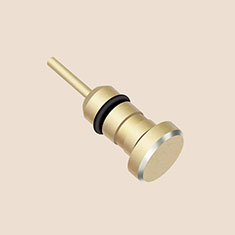 3.5mm Anti Dust Cap Earphone Jack Plug Cover Protector Plugy Stopper Universal D04 for Sony Xperia 10 III SOG04 Gold