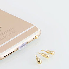 3.5mm Anti Dust Cap Earphone Jack Plug Cover Protector Plugy Stopper Universal D05 for Sony Xperia Ace II SO-41B Gold