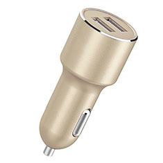 4.2A Car Charger Adapter Dual USB Twin Port Cigarette Lighter USB Charger Universal Fast Charging for Xiaomi Mi 12 Lite NE 5G Gold