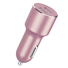 4.2A Car Charger Adapter Dual USB Twin Port Cigarette Lighter USB Charger Universal Fast Charging for Asus Zenfone Max Pro M1 ZB601KL Pink