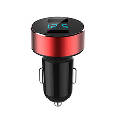 4.8A Car Charger Adapter Dual USB Twin Port Cigarette Lighter USB Charger Universal Fast Charging K07 for Xiaomi Redmi 10 India Red