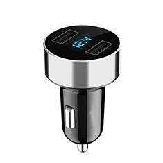 4.8A Car Charger Adapter Dual USB Twin Port Cigarette Lighter USB Charger Universal Fast Charging K07 for Samsung Galaxy A5 2017 SM-A520F Silver