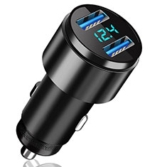 4.8A Car Charger Adapter Dual USB Twin Port Cigarette Lighter USB Charger Universal Fast Charging K10 for Samsung Galaxy J3 Pro Black
