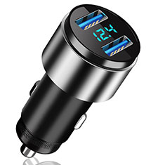 4.8A Car Charger Adapter Dual USB Twin Port Cigarette Lighter USB Charger Universal Fast Charging K10 for Oppo A55 4G Silver