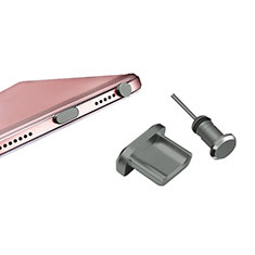 Anti Dust Cap Micro USB-B Plug Cover Protector Plugy Android Universal H01 for Sharp Aquos R6 Dark Gray