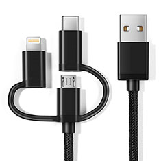 Charger Lightning USB Data Cable Charging Cord and Android Micro USB C01 for Apple iPad Pro 12.9 (2017) Black