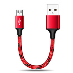 Charger Micro USB Data Cable Charging Cord Android Universal 25cm S02 for Wiko Rainbow 4G Red