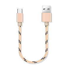 Charger Micro USB Data Cable Charging Cord Android Universal 25cm S05 for Samsung Galaxy F42 5G Gold
