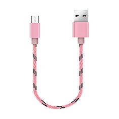 Charger Micro USB Data Cable Charging Cord Android Universal 25cm S05 for Xiaomi Redmi 11 Prime 4G Pink