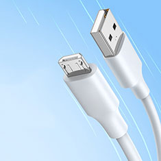 Charger Micro USB Data Cable Charging Cord Android Universal 2A H03 for Samsung Galaxy M04 White