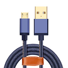 Charger Micro USB Data Cable Charging Cord Android Universal A11 for Wiko Sunny 2 Plus Blue