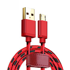 Charger Micro USB Data Cable Charging Cord Android Universal A14 for Handy Zubehoer Kfz Ladekabel Red
