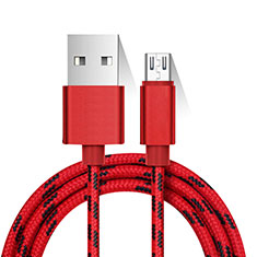 Charger Micro USB Data Cable Charging Cord Android Universal M01 for Wiko Ridge 4G Red