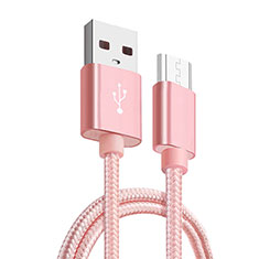 Charger Micro USB Data Cable Charging Cord Android Universal M03 for Samsung Galaxy Amp Prime J320P J320M Rose Gold