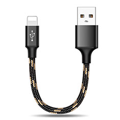 Charger USB Data Cable Charging Cord 25cm S03 for Apple iPhone 12 Max Black