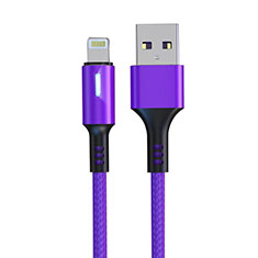 Charger USB Data Cable Charging Cord D21 for Apple iPhone 8 Purple