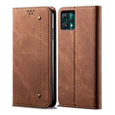 Cloth Case Stands Flip Cover B01S for Realme 9 4G Brown