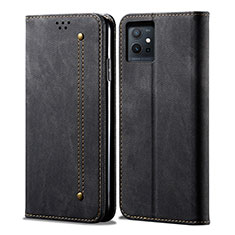 Cloth Case Stands Flip Cover B01S for Vivo iQOO Z6 5G Black
