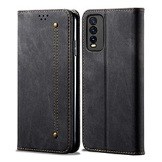 Cloth Case Stands Flip Cover B01S for Vivo Y20a Black