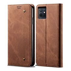 Cloth Case Stands Flip Cover B01S for Vivo Y30 5G Brown