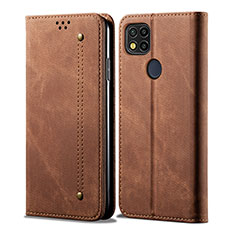 Cloth Case Stands Flip Cover B01S for Xiaomi POCO C31 Brown