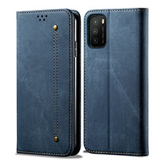 Cloth Case Stands Flip Cover B01S for Xiaomi Poco M3 Blue