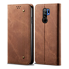 Cloth Case Stands Flip Cover B01S for Xiaomi Redmi 9 Brown