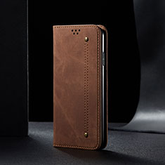 Cloth Case Stands Flip Cover B02S for Xiaomi Redmi 9 India Brown