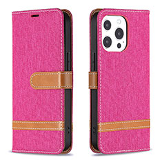 Cloth Case Stands Flip Cover for Apple iPhone 14 Pro Hot Pink