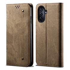 Cloth Case Stands Flip Cover for Huawei Enjoy 50 Khaki