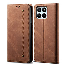 Cloth Case Stands Flip Cover for Huawei Honor X6 Brown