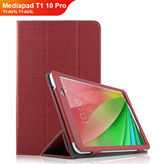 Cloth Case Stands Flip Cover for Huawei Mediapad T1 10 Pro T1-A21L T1-A23L Red