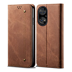 Cloth Case Stands Flip Cover for Huawei P50e Brown