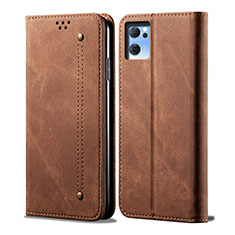 Cloth Case Stands Flip Cover for OnePlus Nord CE 2 5G Brown