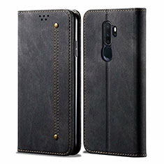 Cloth Case Stands Flip Cover for Oppo A11X Black