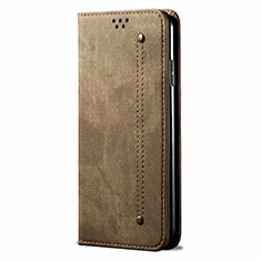 Cloth Case Stands Flip Cover for Oppo A5 Khaki