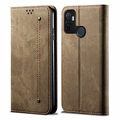 Cloth Case Stands Flip Cover for Oppo A53 Khaki