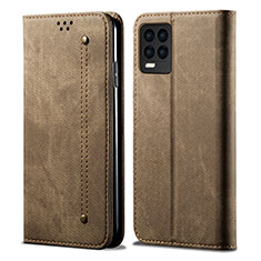 Cloth Case Stands Flip Cover for Realme 8 Pro Khaki